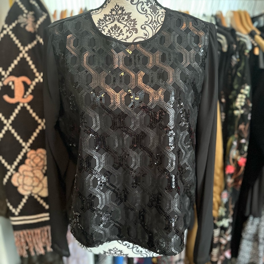 Never worn Black beaded Vince Camuto blouse